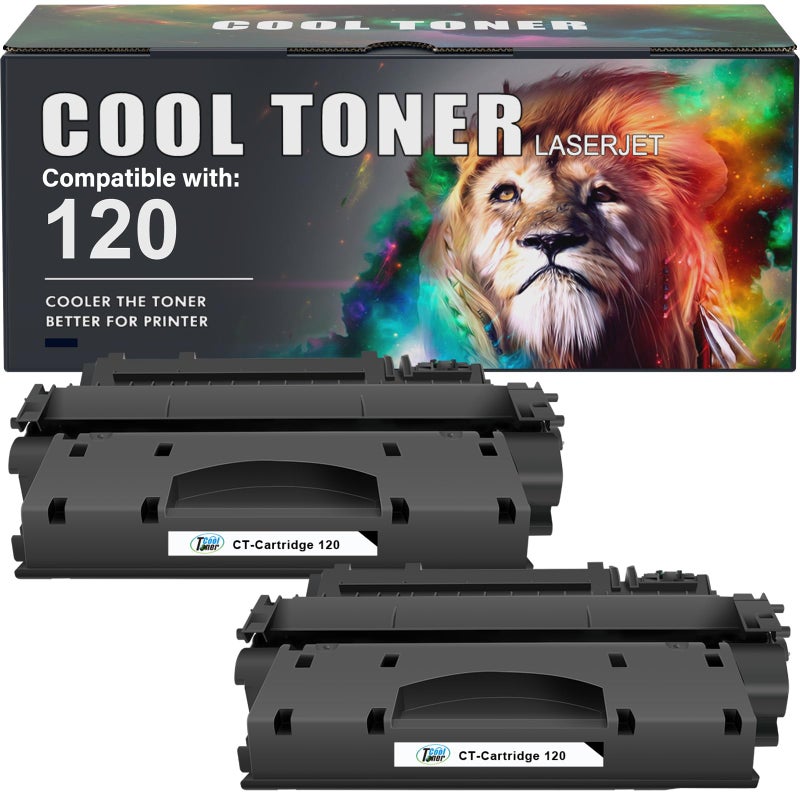 Cool Toner Compatible Toner Cartridges Replacement for Canon 120 cartridges 120 CRG-120 Canon imageCLASS D1120 D1550 D1150 D1320 D1350 D1520 D1100 D1370 D1180 D1170 MF6680DN MF417dw (Black, 2-Pack) - Image 1